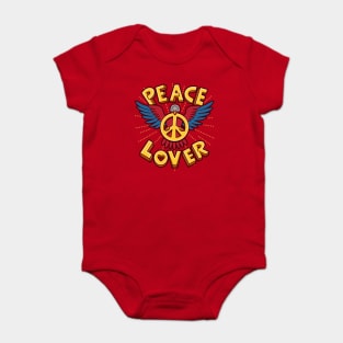 Peace Lover Anti-War Dove Cute Doodle Meme Baby Bodysuit